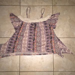 BoHo style top crop off shoulder